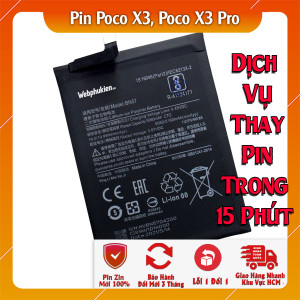 Pin Webphukien cho Xiaomi Poco X3, Poco X3 Pro, X3 NFC  Việt Nam BN57 - 5160mAh